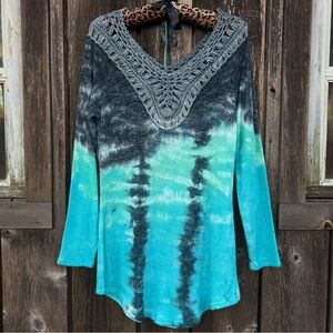 T Party Fashion Sweater Tunic Ombré Surfer Boho Beach Festival Tie-Dye Fairy L